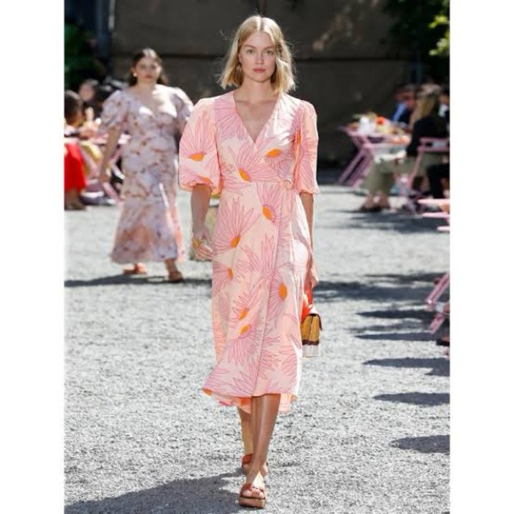 KATE SPADE Falling Flower Wrap Midi Dress - Size 6